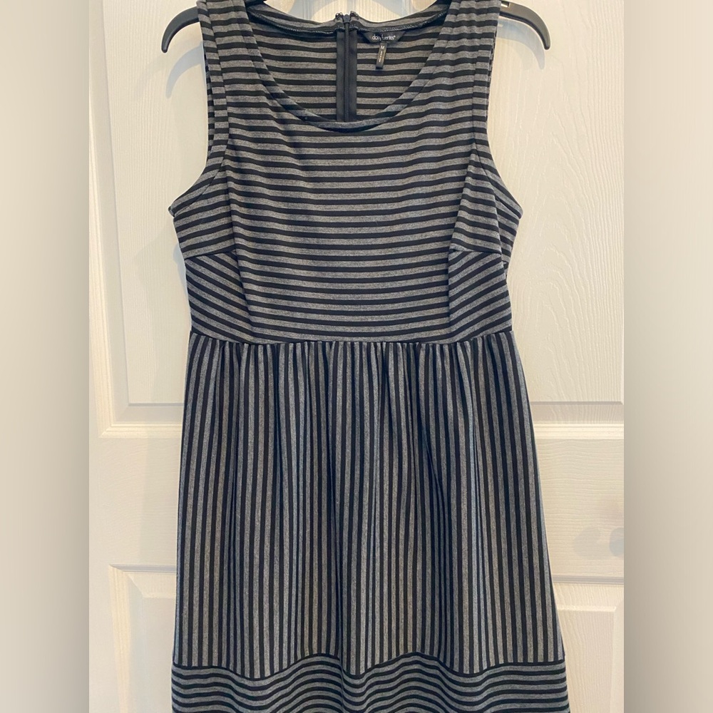 Daisy Fuentes Black and Grey Striped Dress- Size M